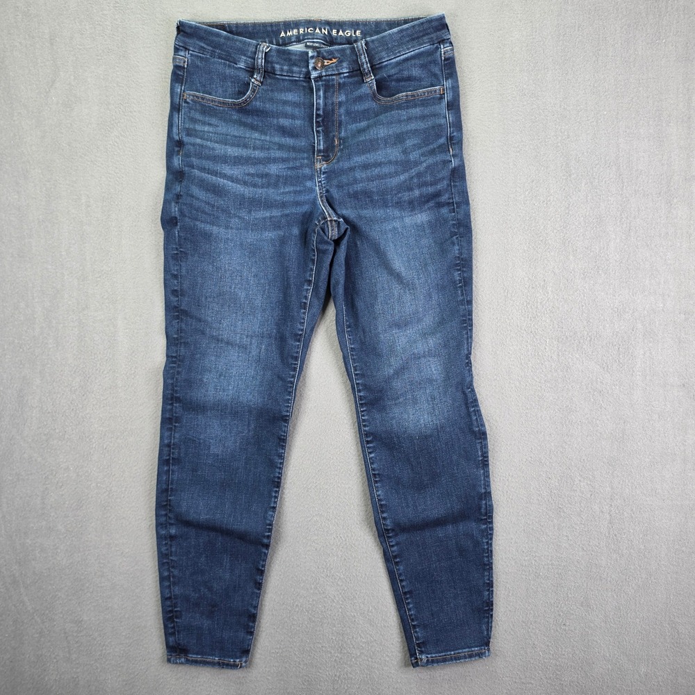American Eagle Jeans Womens 12 Dark Wash Next Level Stretch Jegging High Rise